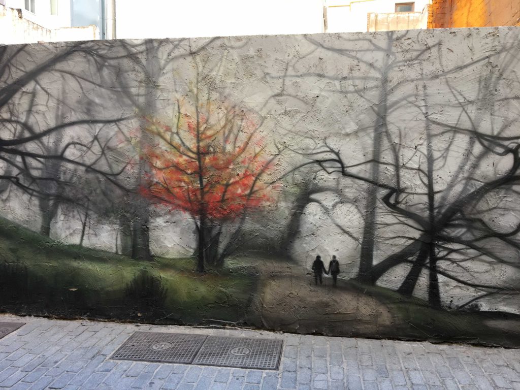 das Mural von Zíngaro zeigt ein Bild das den Herbst in Bremen darstellen soll