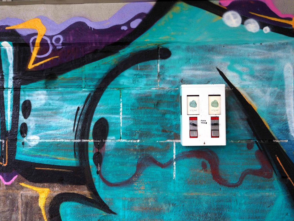 Graffiti mit Steineautomat