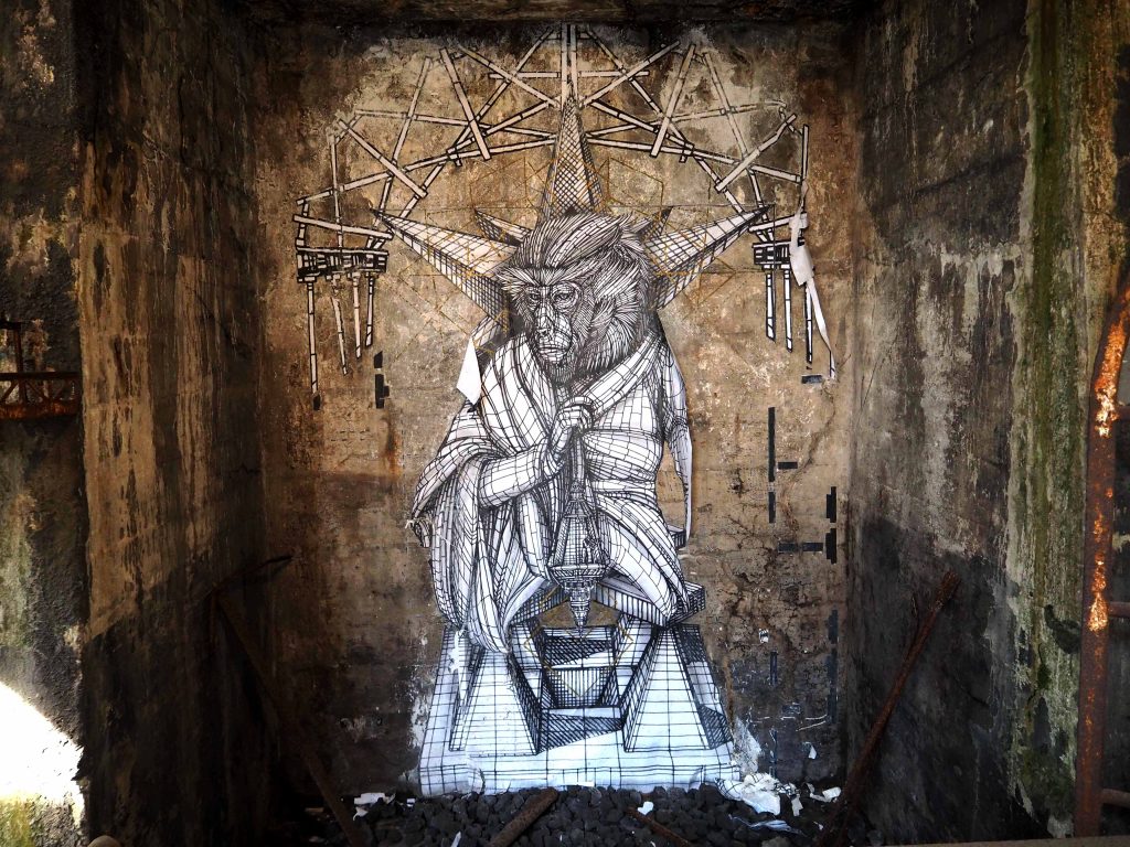 Paste-up von einem Affen von Monkey Bird