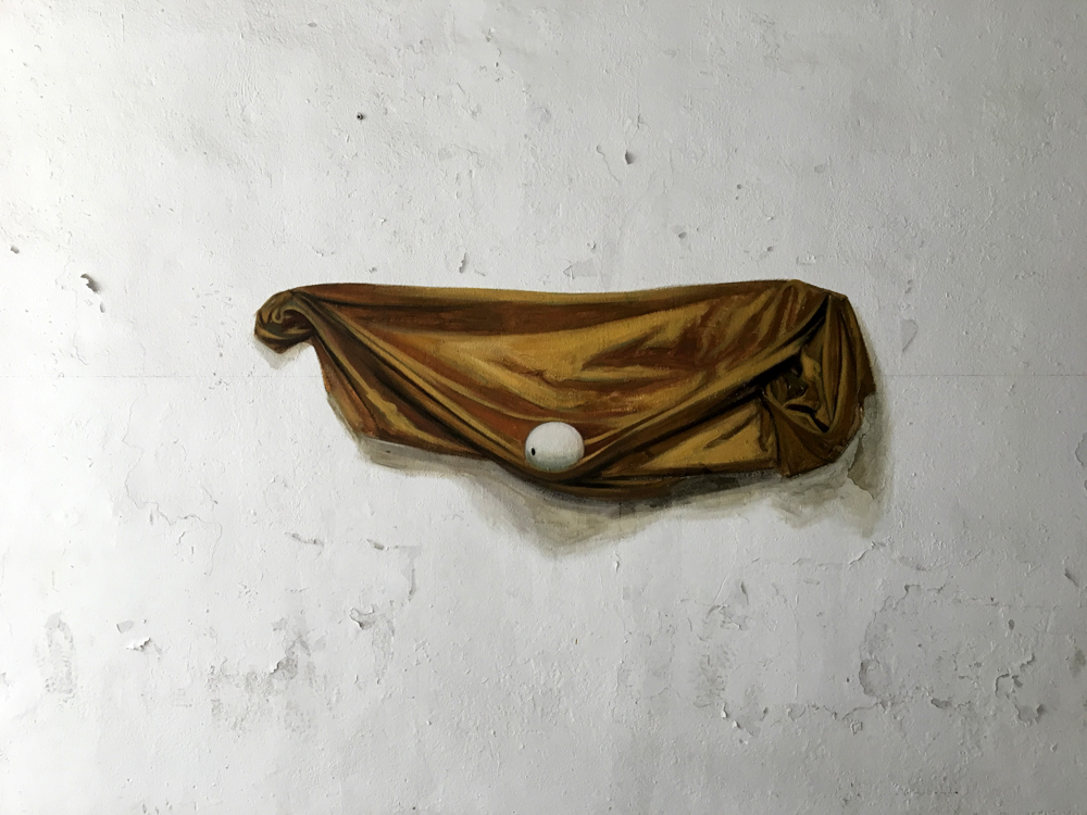 Ölzeichnung an einer Wand
