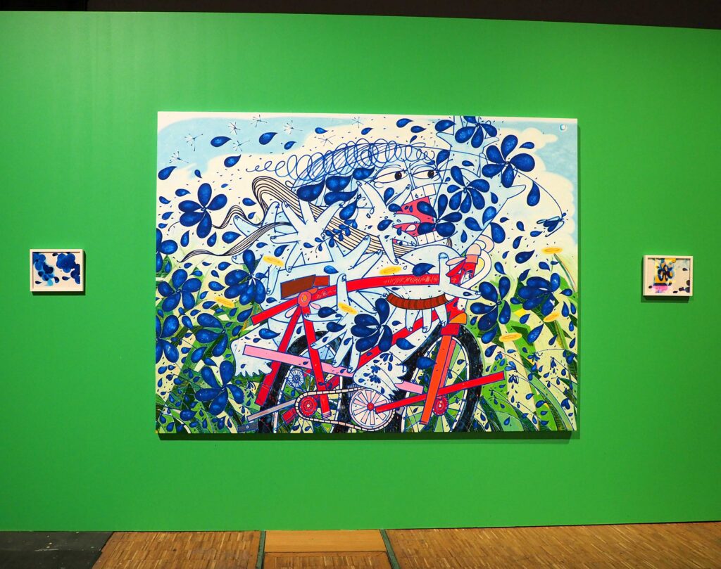Wir sind bis nach Paris geradelt 🚲 Ich habe vor dreizehn Jahren in einer Gefängniszelle damit begonnen, Fahrräder zu malen – nachdem ich erfahren hatte, dass französische Maler (Léger und Braque) während des Krieges angefangen hatten, Fahrräder zu malen und sie so zu Symbolen der Freiheit zu machen.